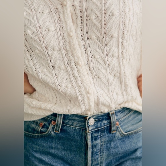 Sezane Cream White Beryl Cardigan Sweater - Picture 5 of 16